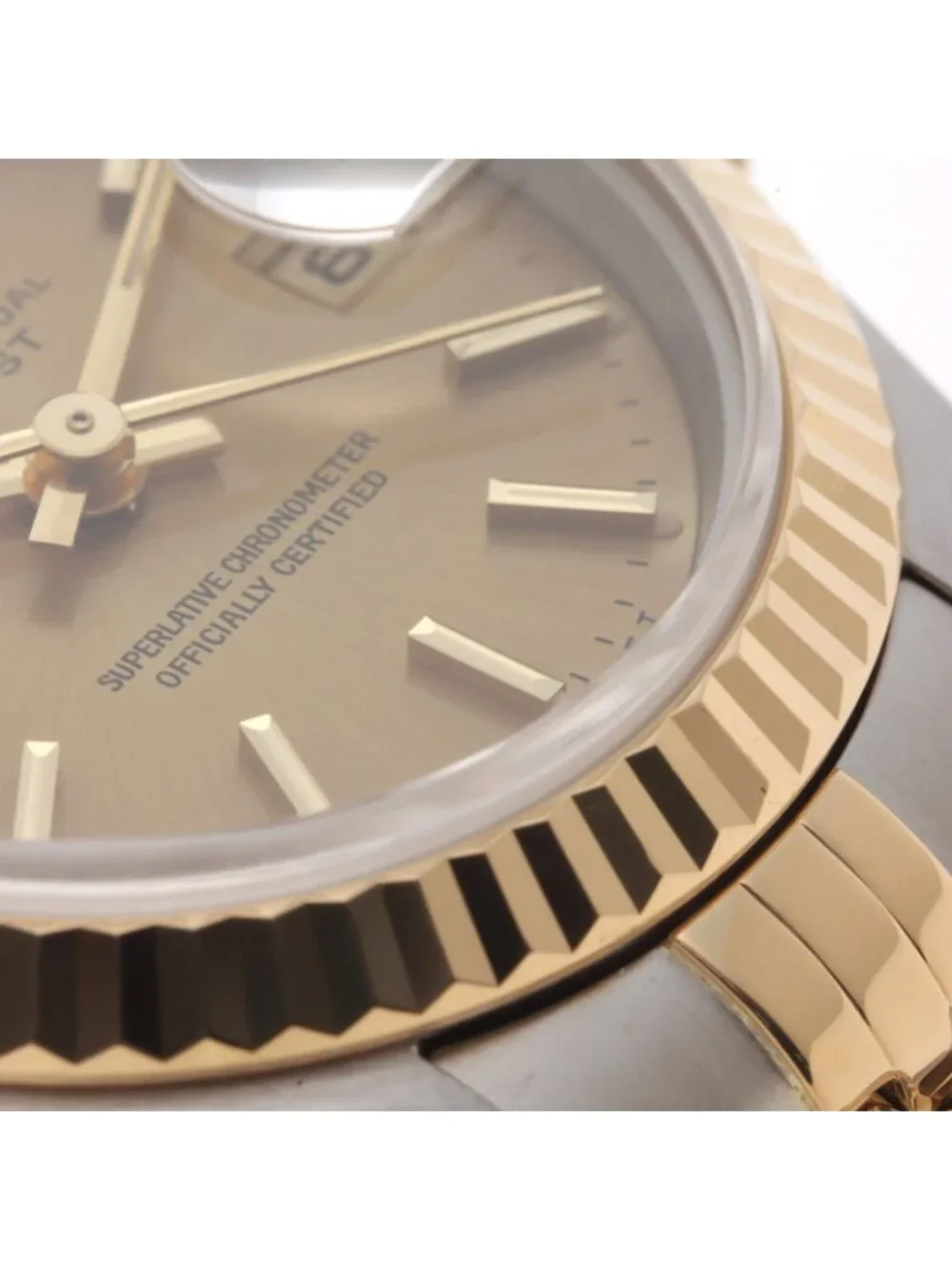 Rolex Datejust Champagne 18k Yellow Gold Stainless Steel Automatic